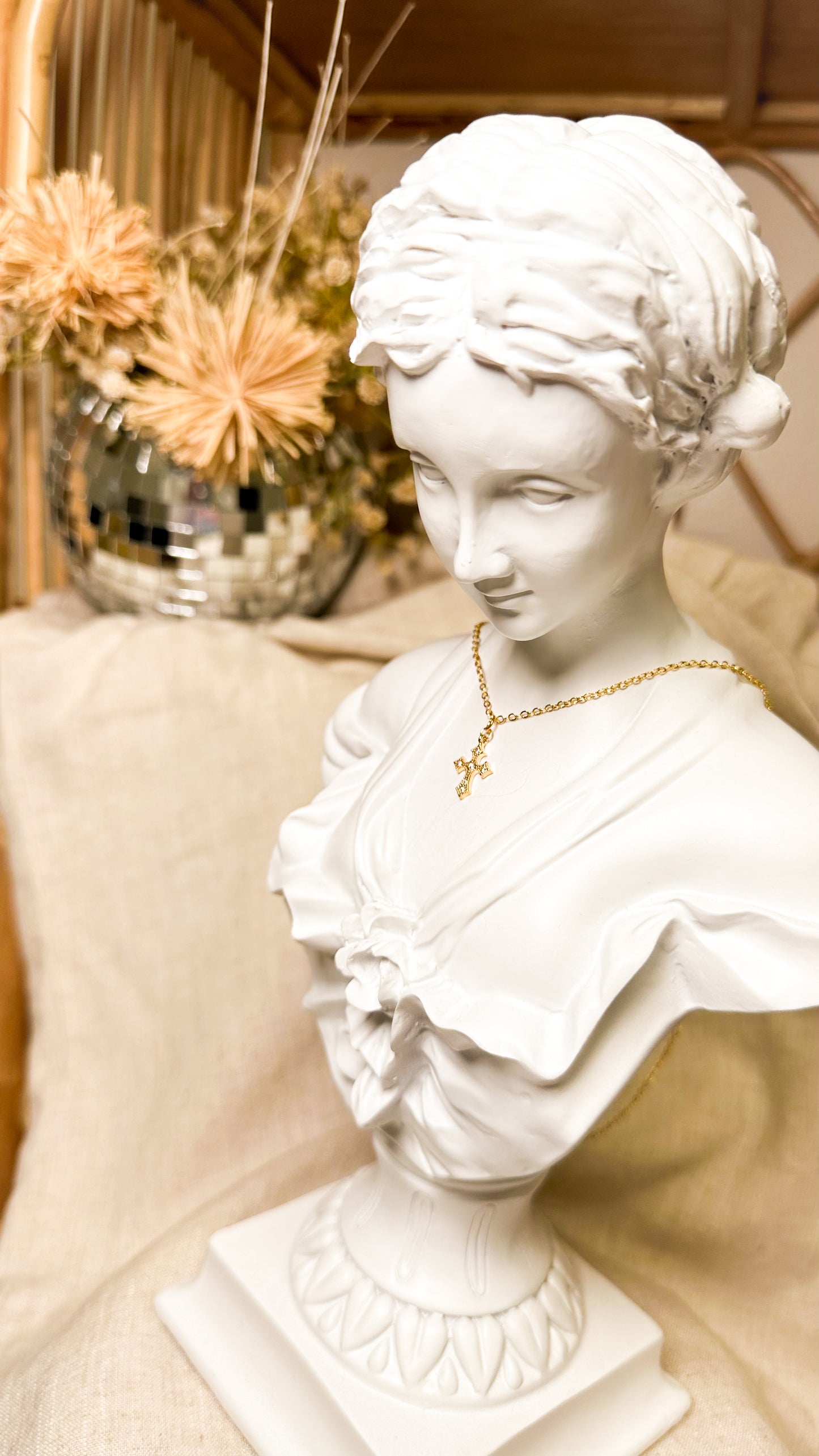 Gold cross necklace