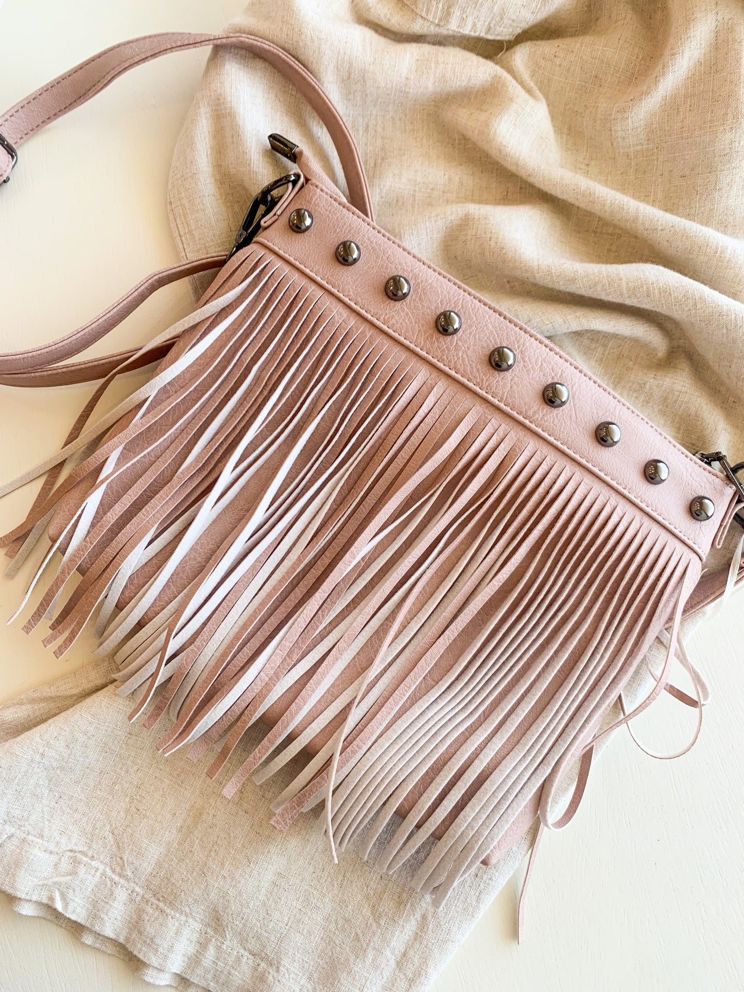 Studded Fringe Purse