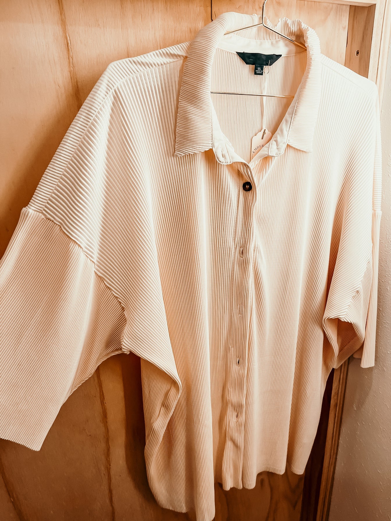 Pleated Button Down Top