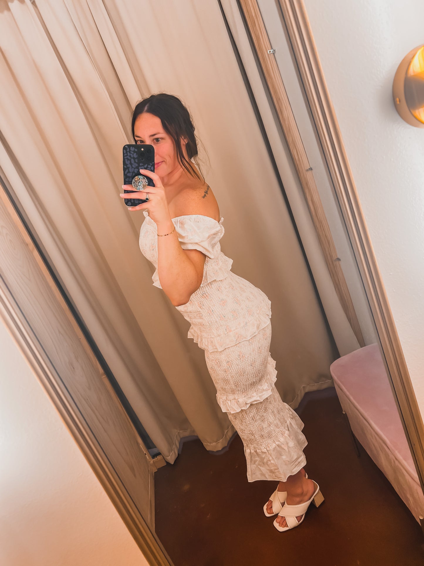Ruffle Tier Smocked Midi Dress
