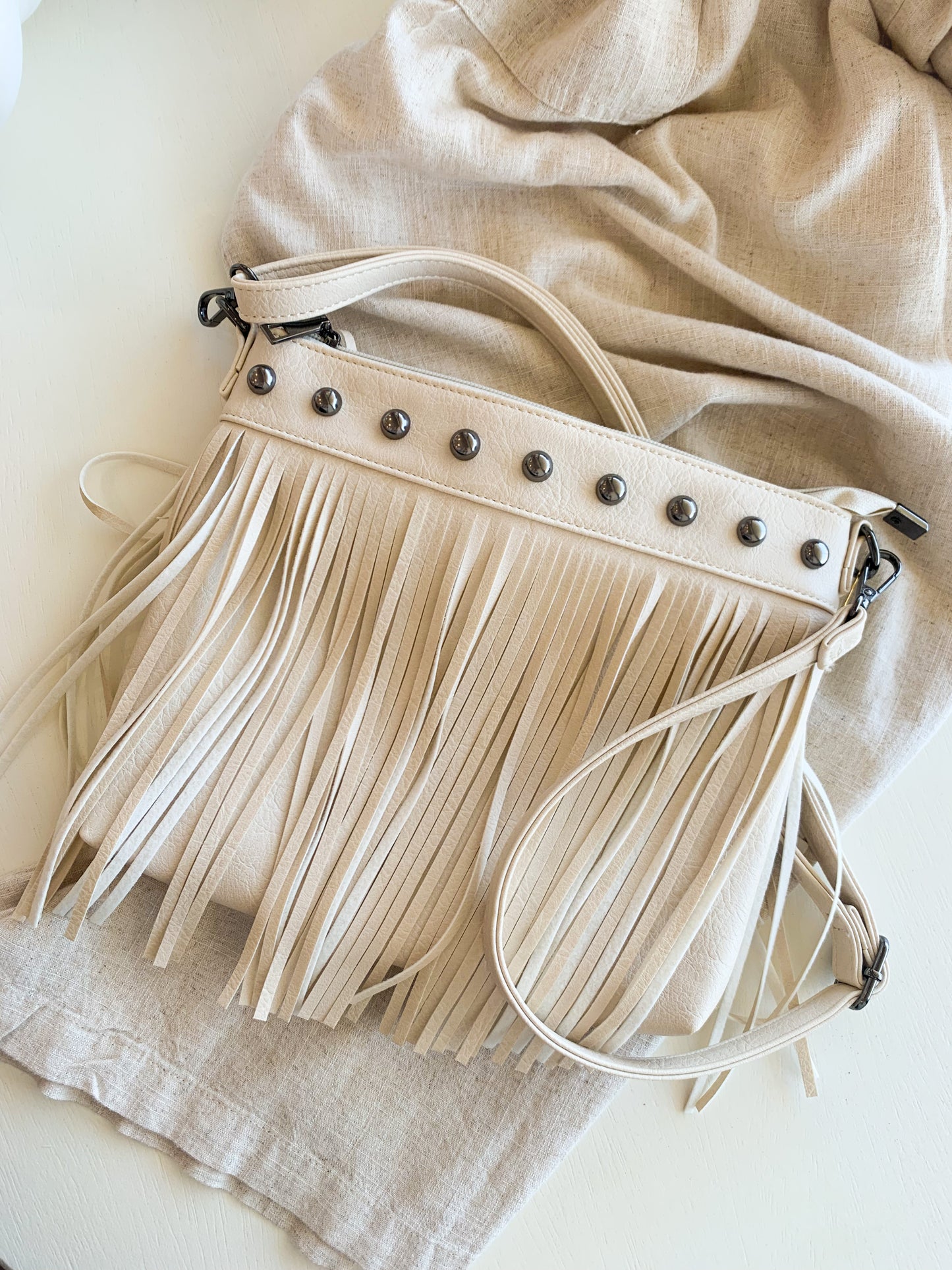 Studded Fringe Purse