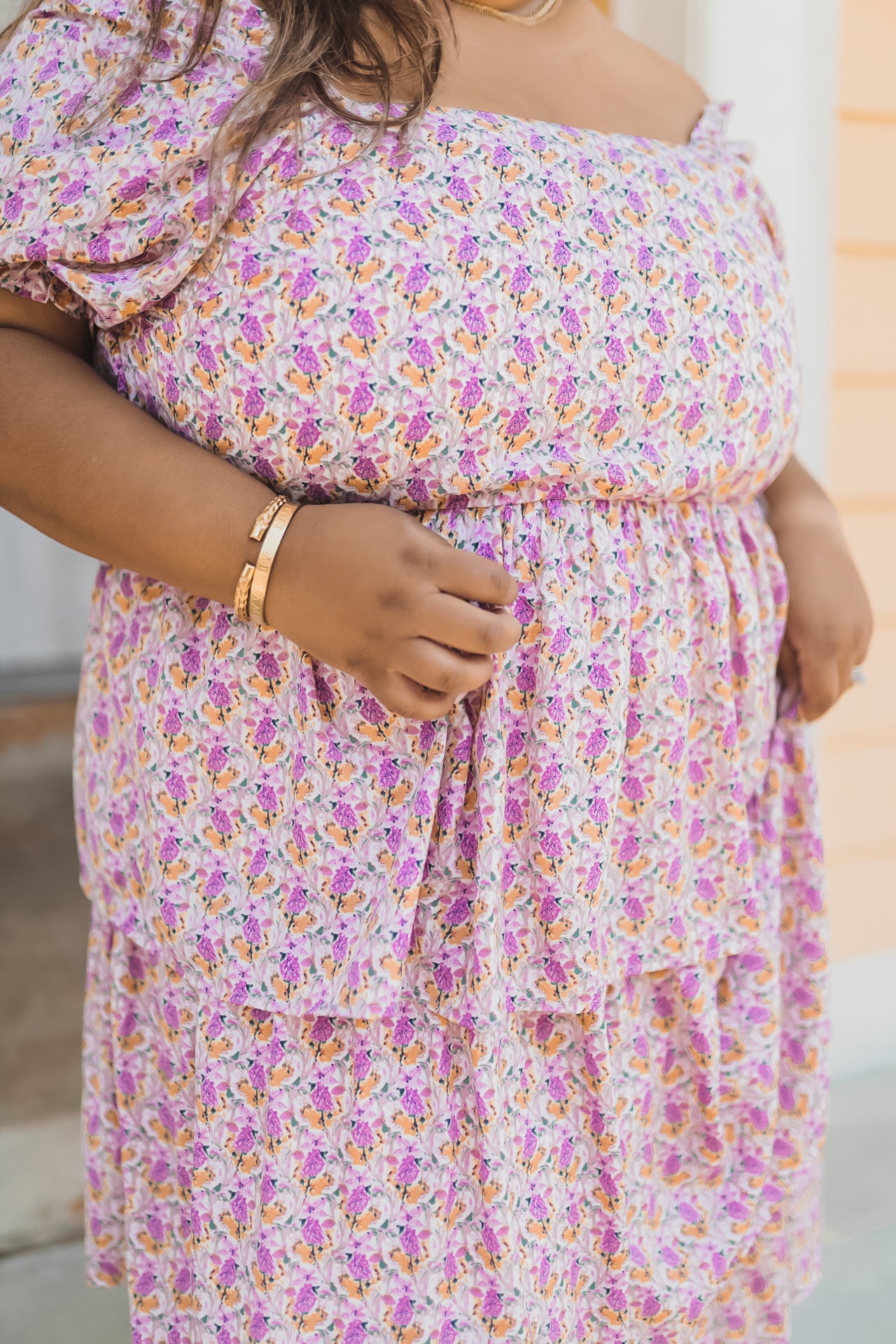 Tiered Floral Midi Dress