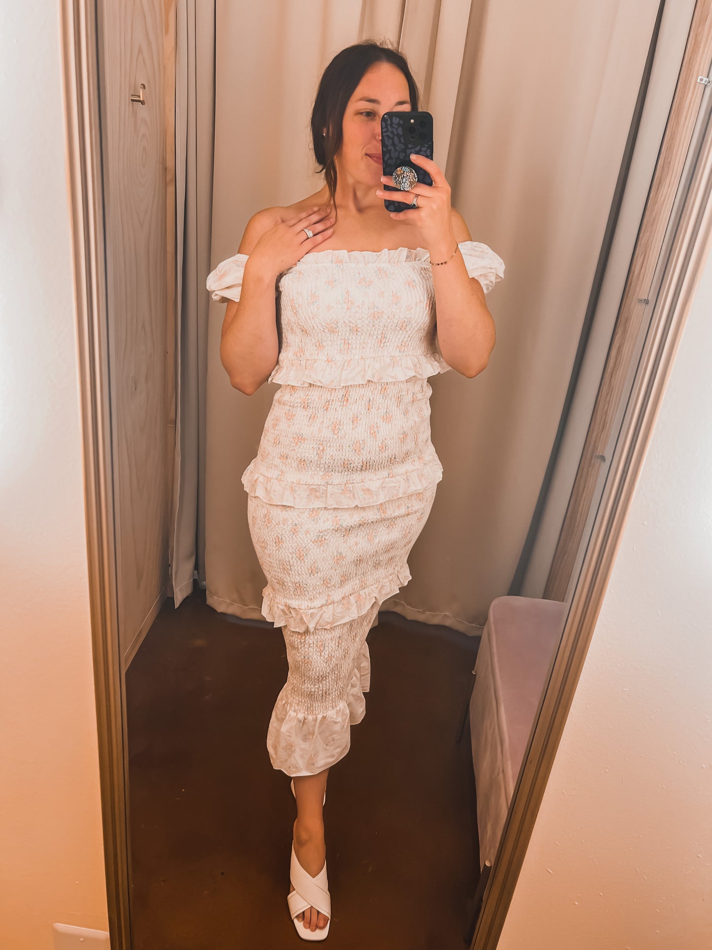 Ruffle Tier Smocked Midi Dress