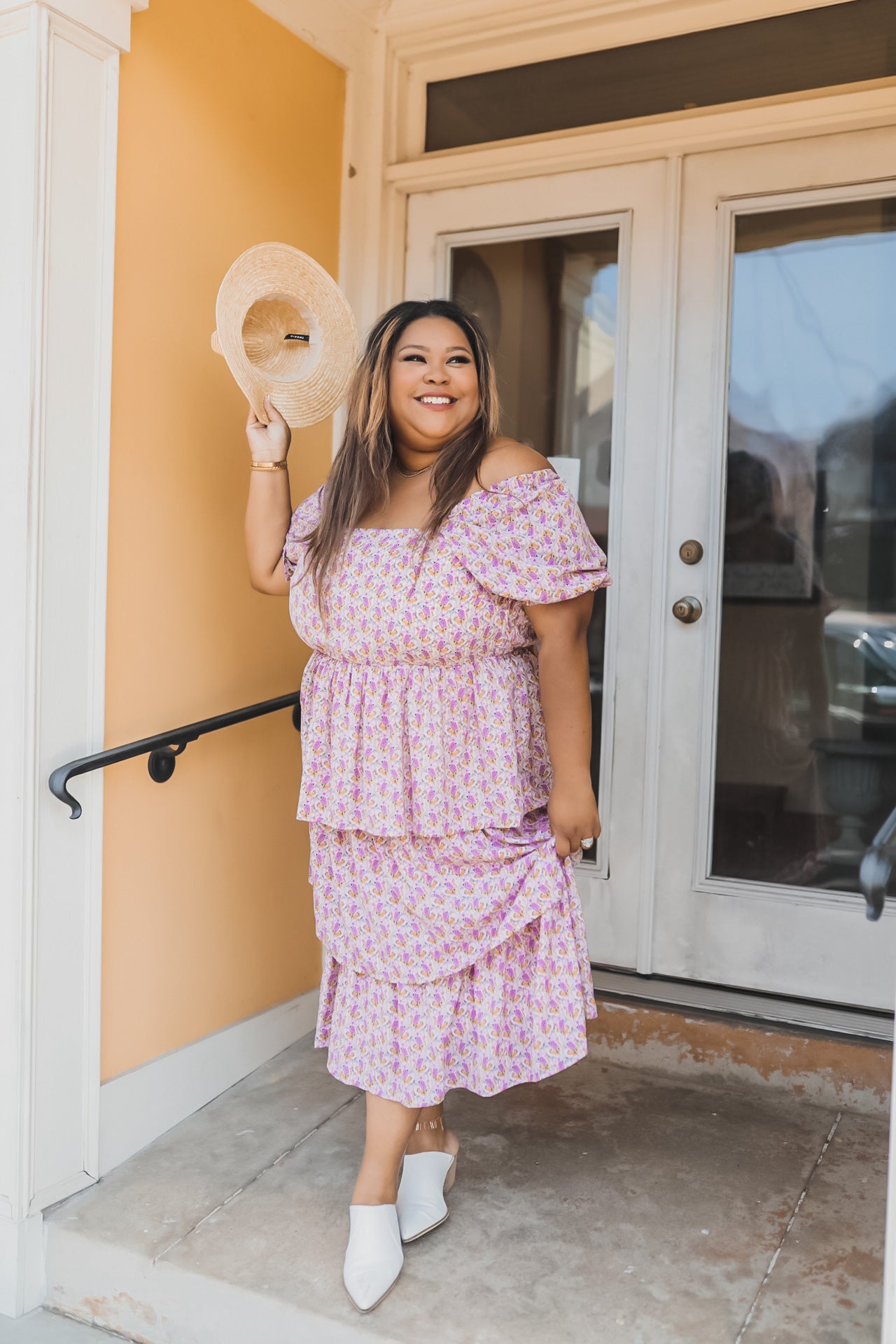Tiered Floral Midi Dress