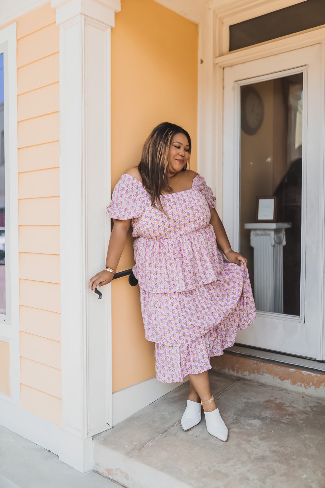 Tiered Floral Midi Dress
