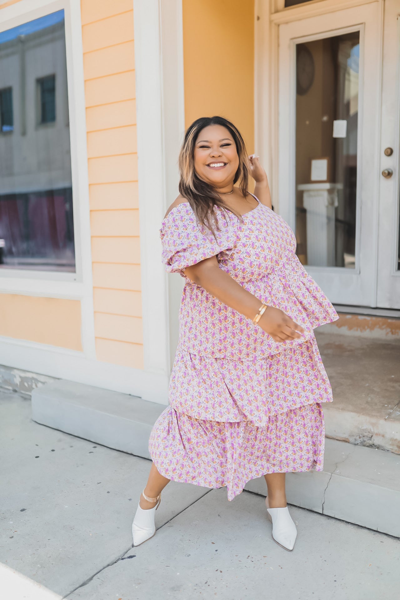 Tiered Floral Midi Dress