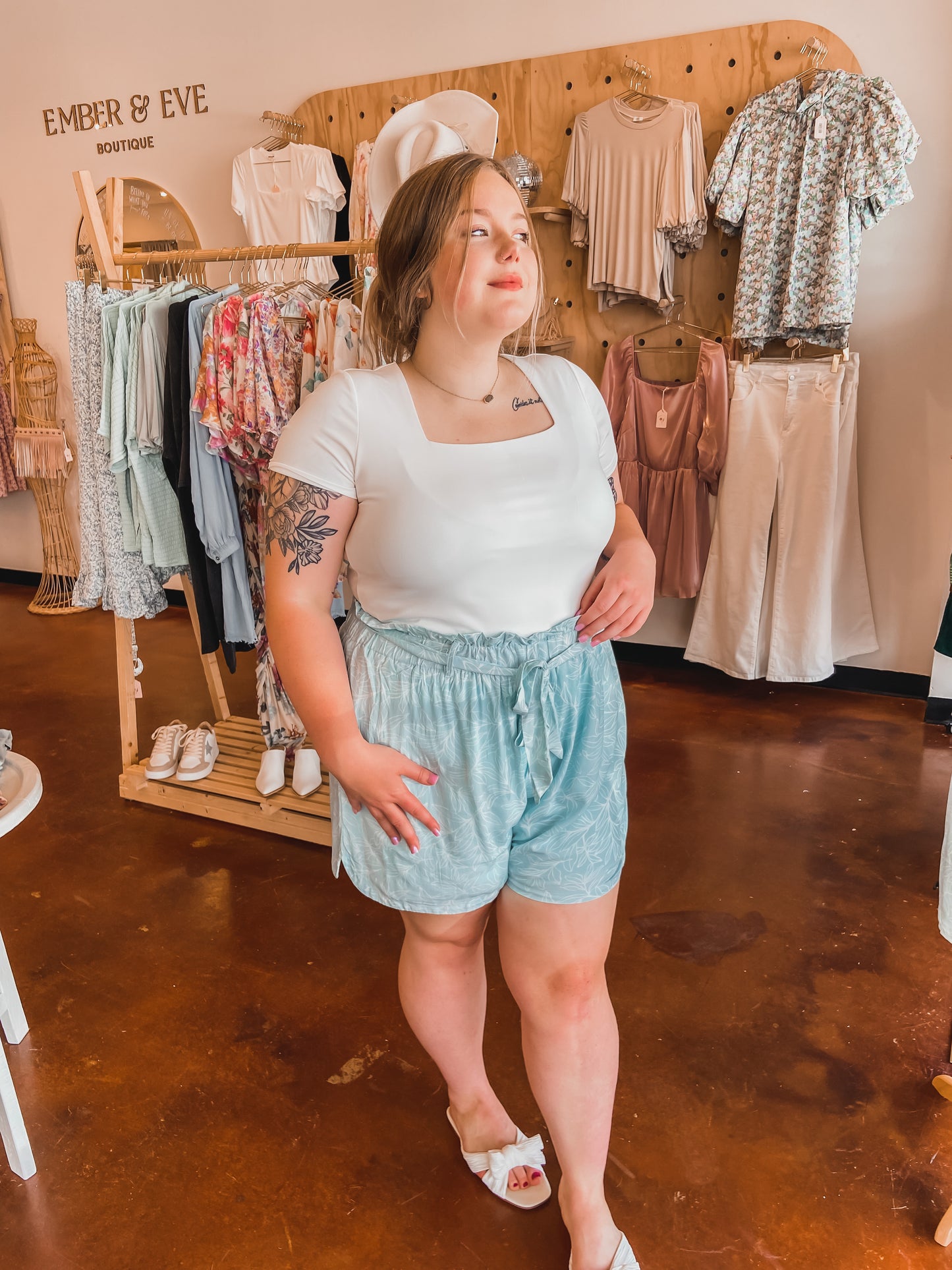 Botanical Print Paperbag Shorts