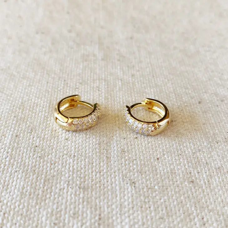 13mm Cubic Zirconia Clicker Hoop Earrings