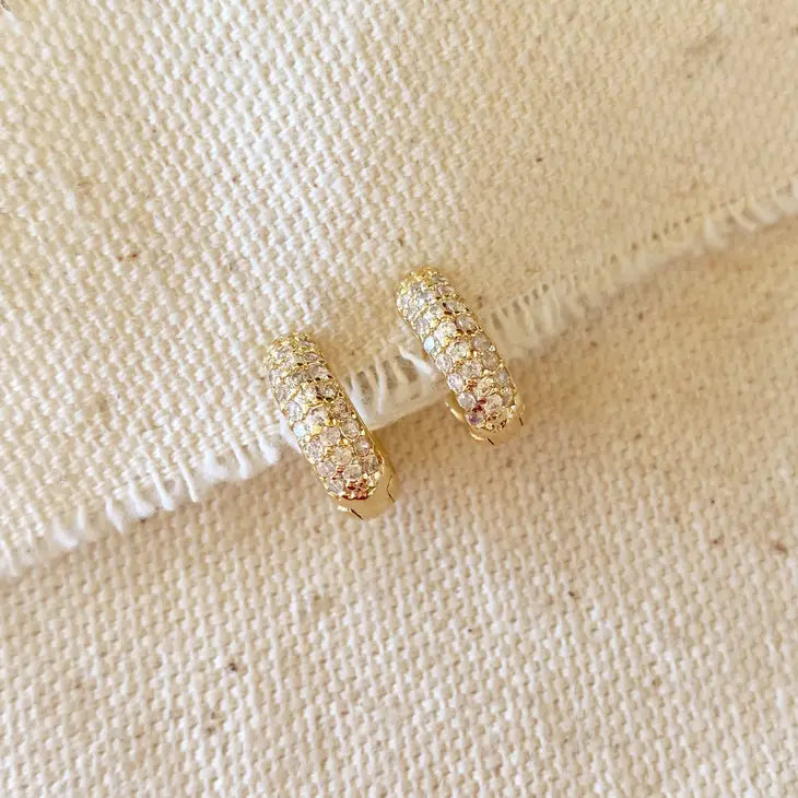 13mm Cubic Zirconia Clicker Hoop Earrings