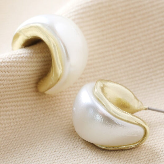 Small Pearlescent Hoop Earrings