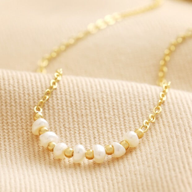 Freshwater Pearl Gold Chain Necklace