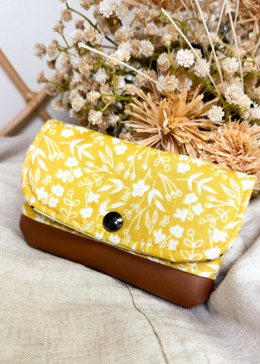 Floral Wallet with Leather Detail
